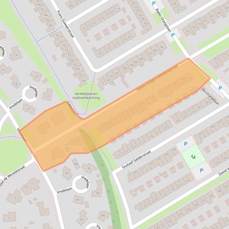 Kaart van postcodegebied 1318AT.