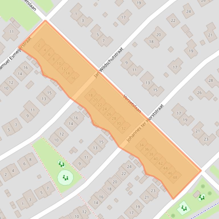 Kaart van postcodegebied 1318BV.