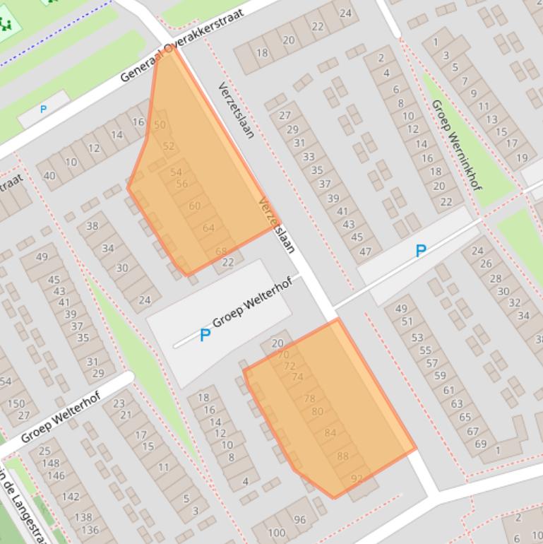 Kaart van postcodegebied 1318BW.