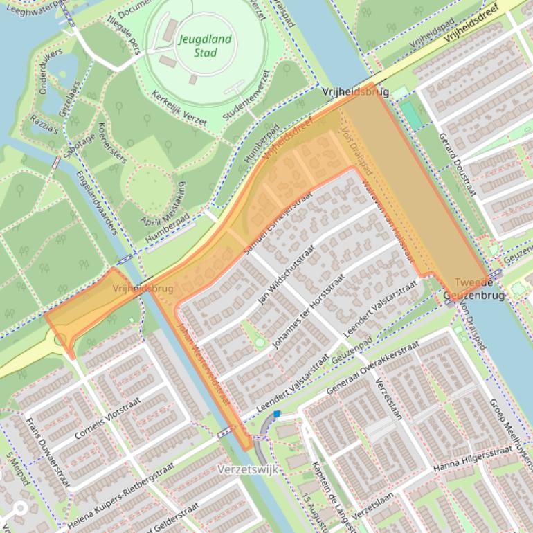 Kaart van postcodegebied 1318CA.