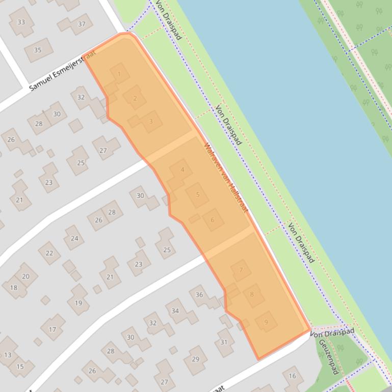 Kaart van postcodegebied 1318CK.