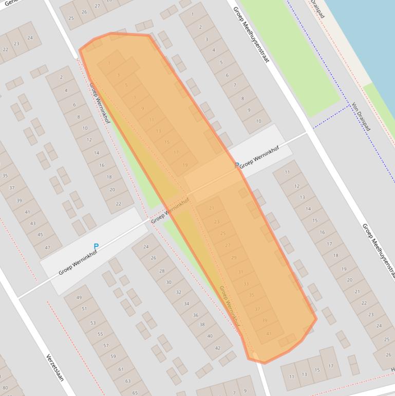 Kaart van postcodegebied 1318CR.