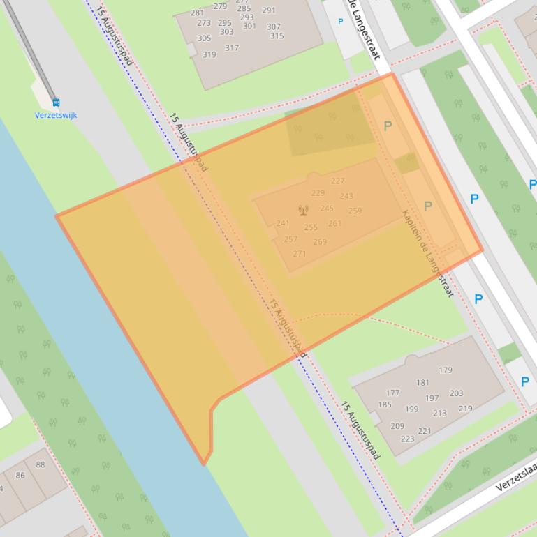 Kaart van postcodegebied 1318DL.