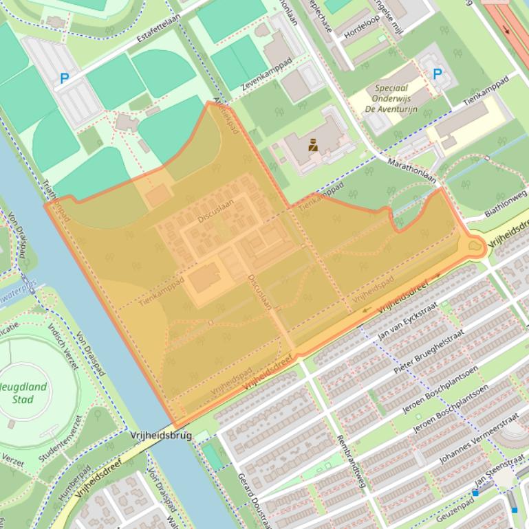 Kaart van postcodegebied 1318EJ.