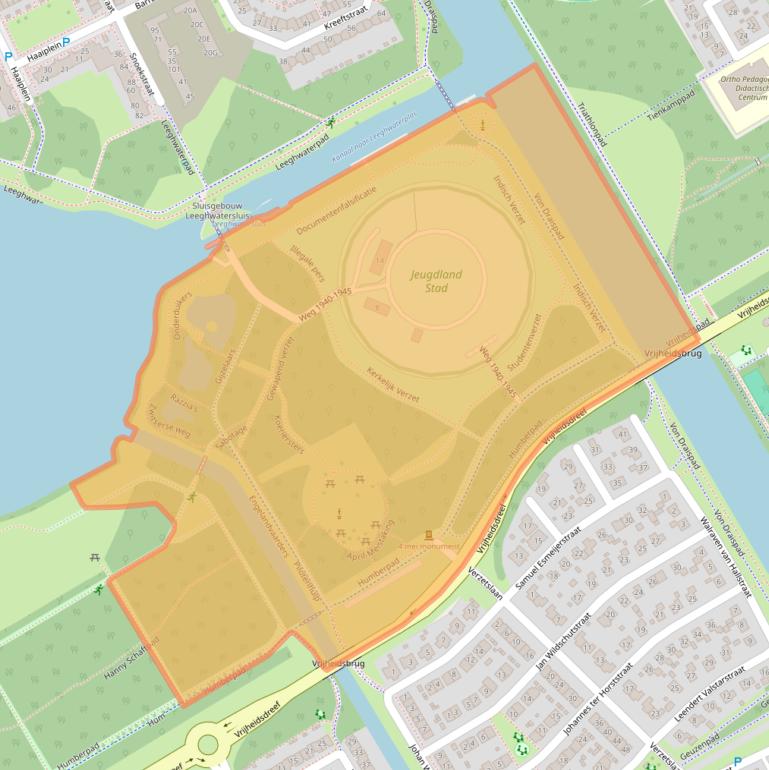 Kaart van postcodegebied 1318EL.
