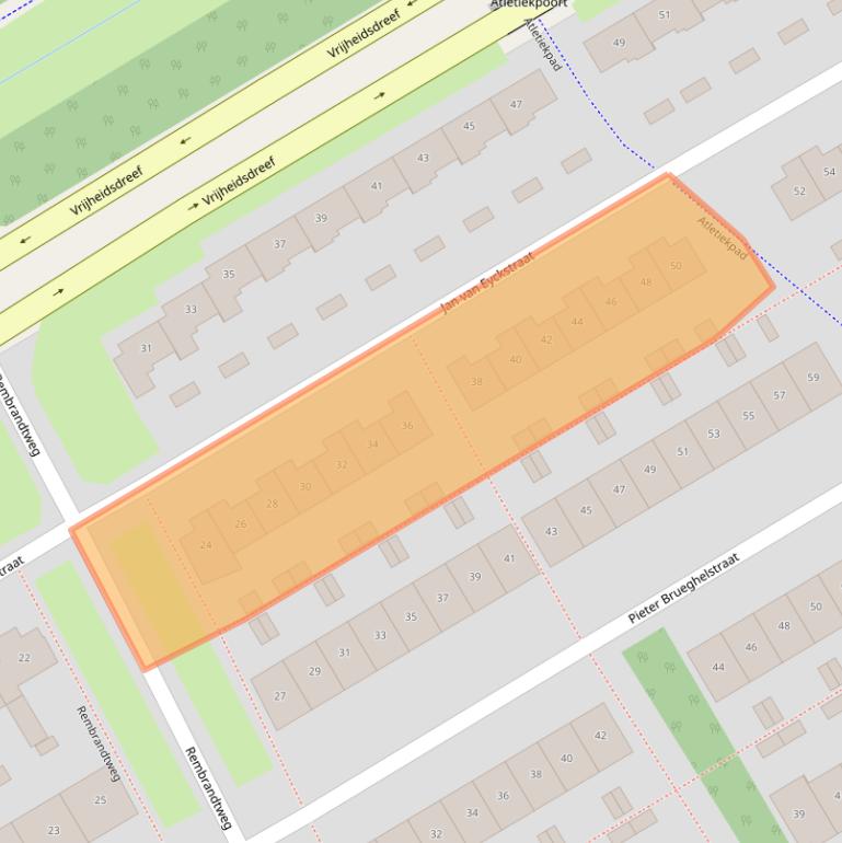 Kaart van postcodegebied 1318GG.