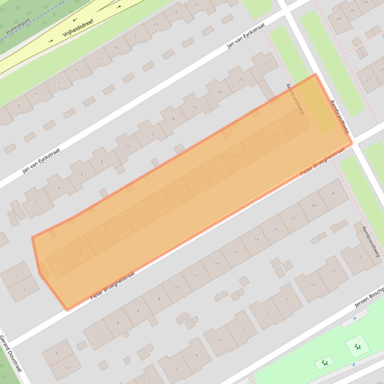 Kaart van postcodegebied 1318GK.