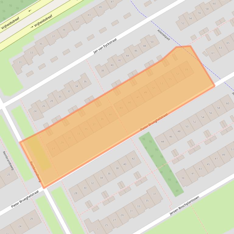 Kaart van postcodegebied 1318GL.