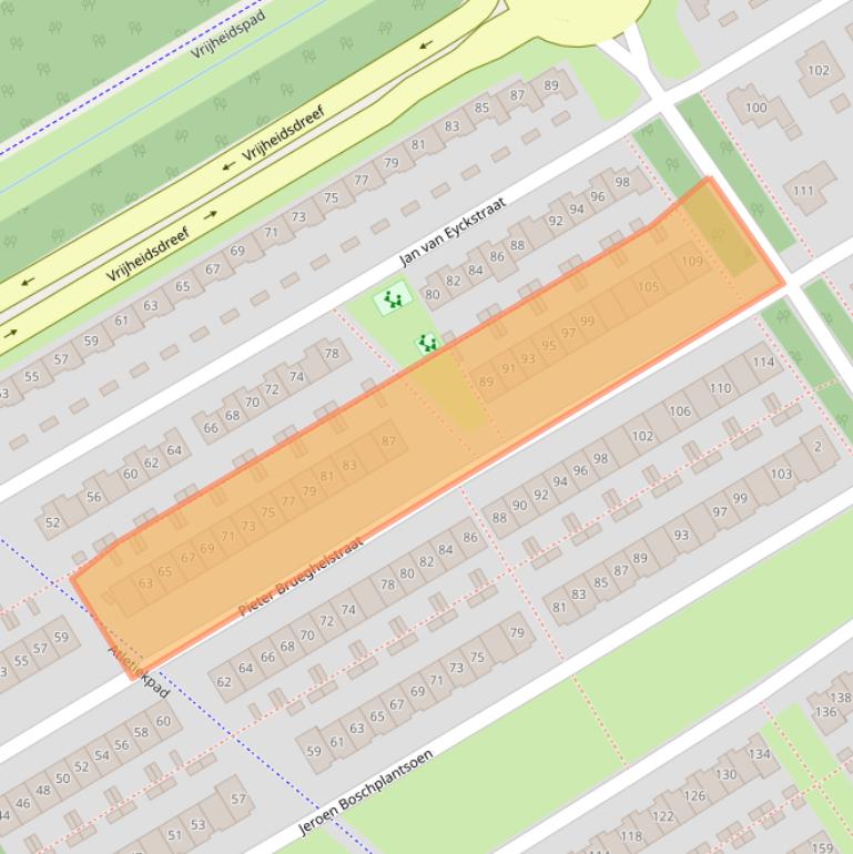 Kaart van postcodegebied 1318GM.