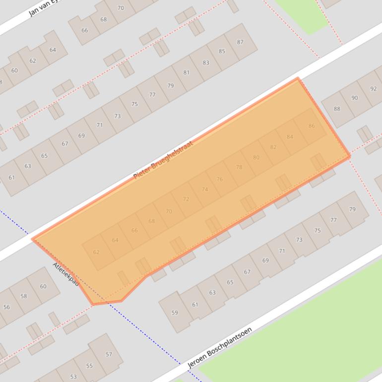 Kaart van postcodegebied 1318GS.