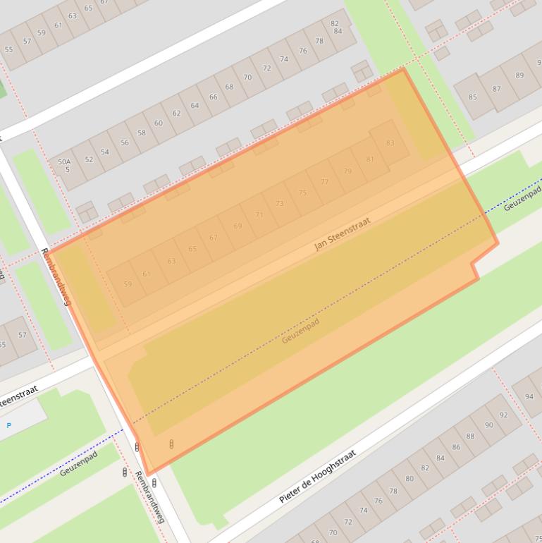 Kaart van postcodegebied 1318JR.