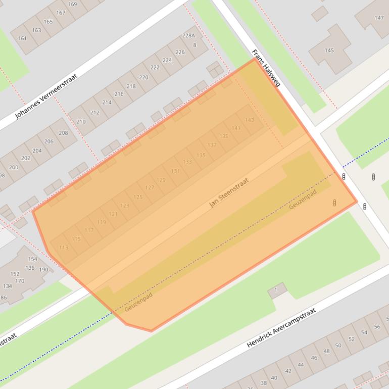 Kaart van postcodegebied 1318JT.