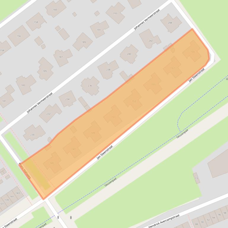 Kaart van postcodegebied 1318JV.