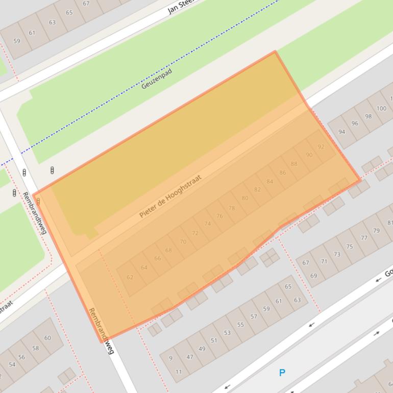 Kaart van postcodegebied 1318KD.