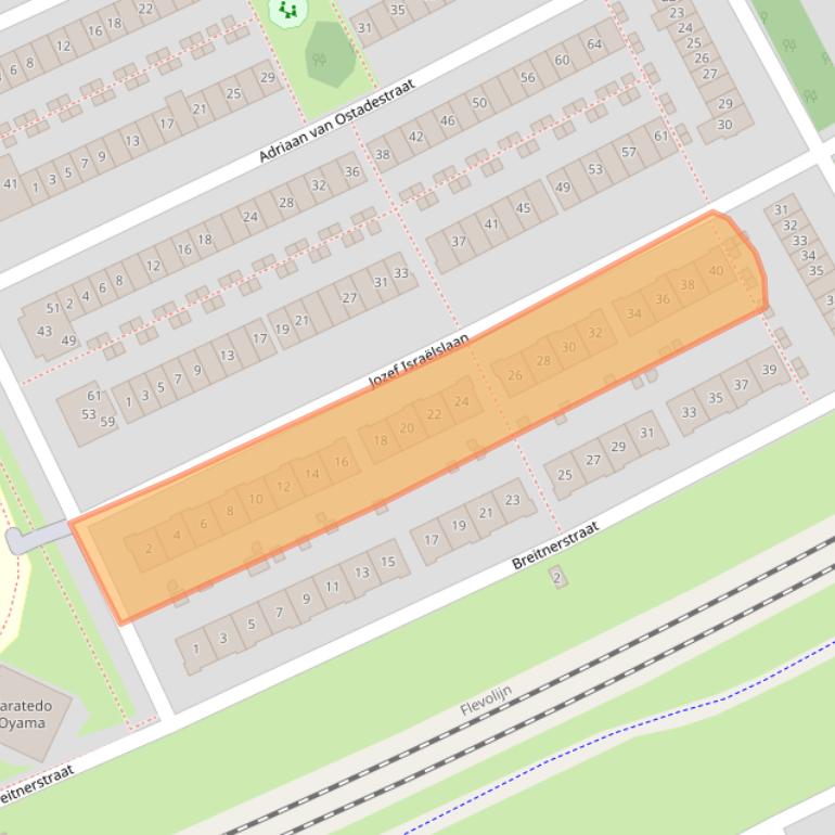 Kaart van postcodegebied 1318LR.