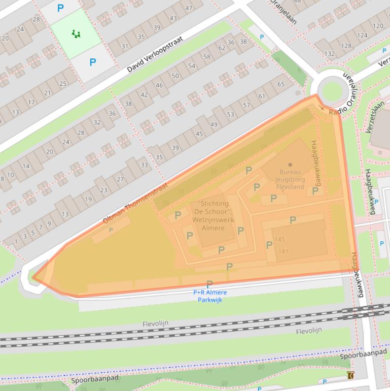 Kaart van postcodegebied 1318MA.