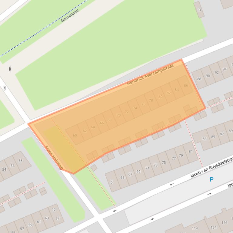 Kaart van postcodegebied 1318NC.