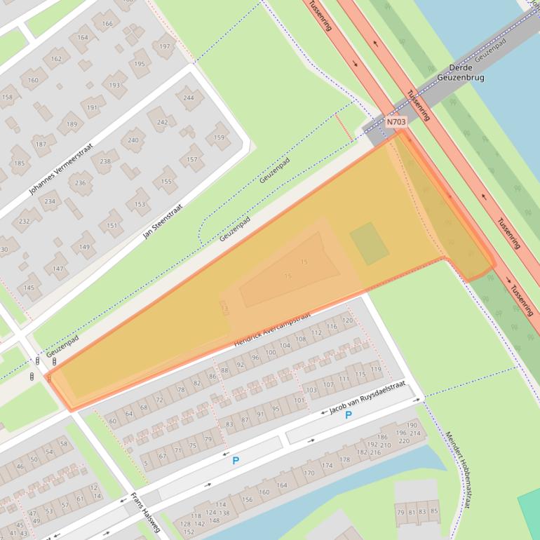 Kaart van postcodegebied 1318NG.