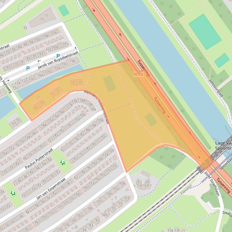 Kaart van postcodegebied 1318PB.