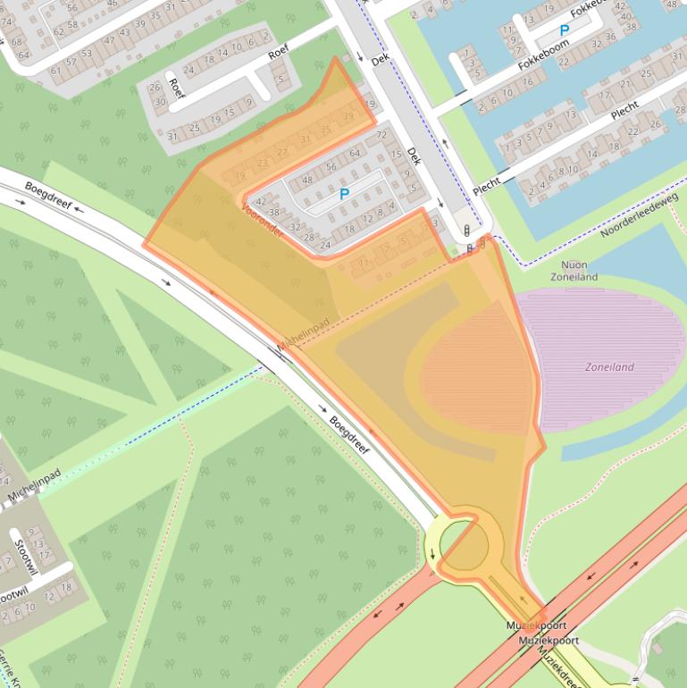 Kaart van postcodegebied 1319AC.