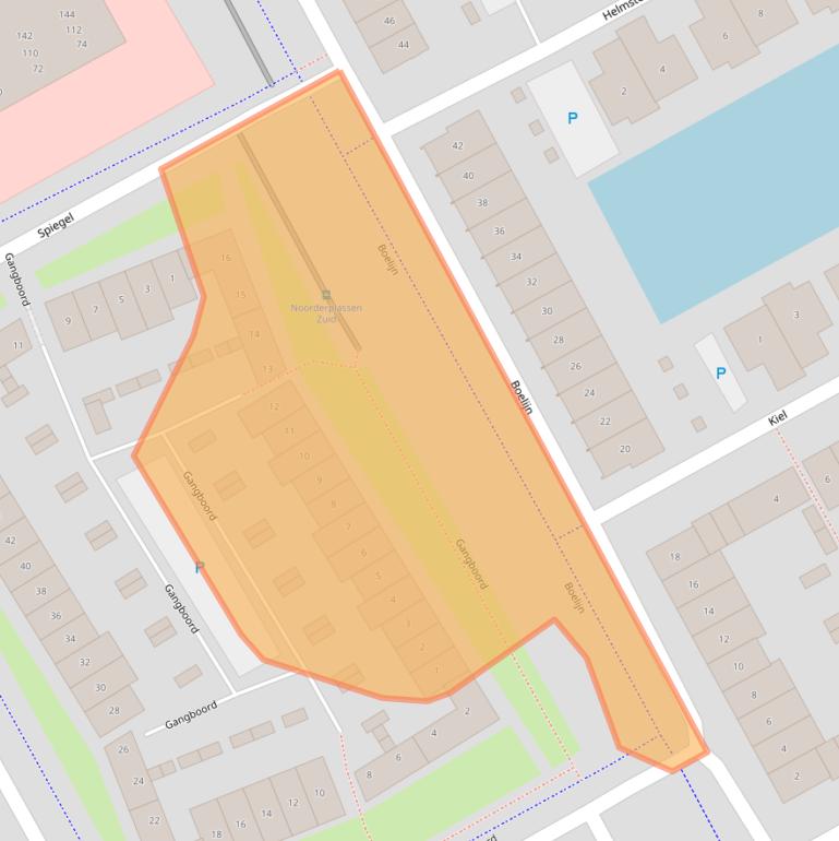 Kaart van postcodegebied 1319AW.