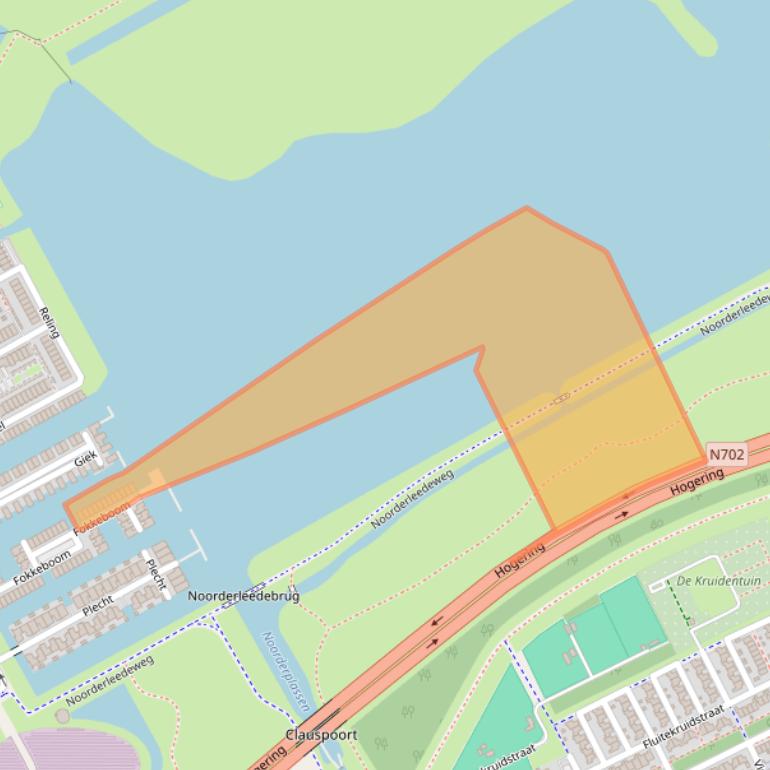 Kaart van postcodegebied 1319BH.