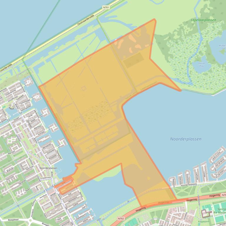 Kaart van postcodegebied 1319CK.