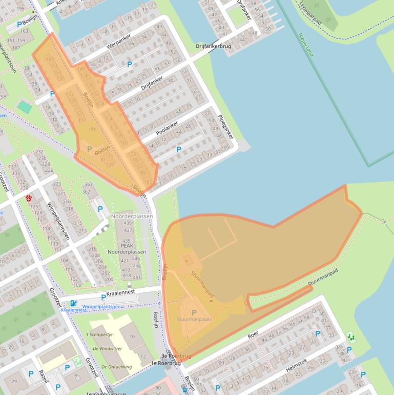 Kaart van postcodegebied 1319CS.