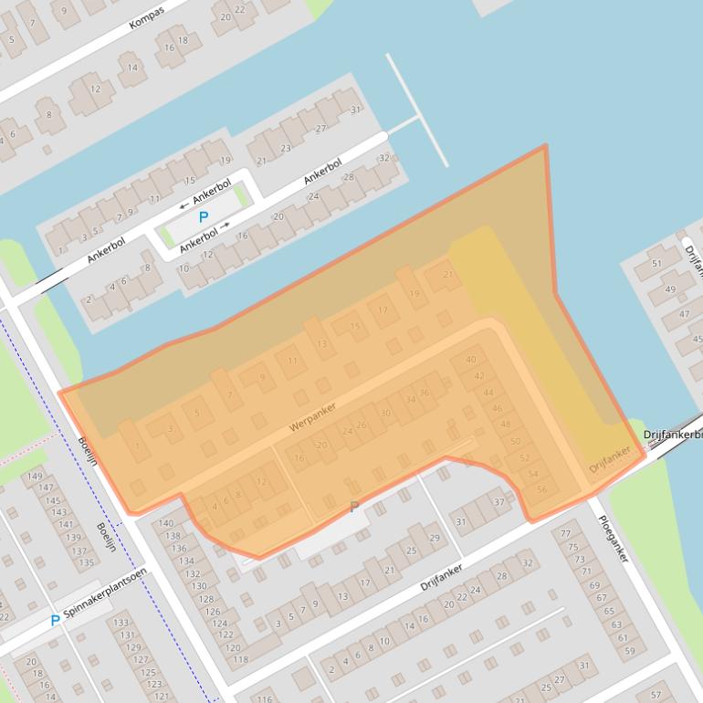 Kaart van postcodegebied 1319DD.