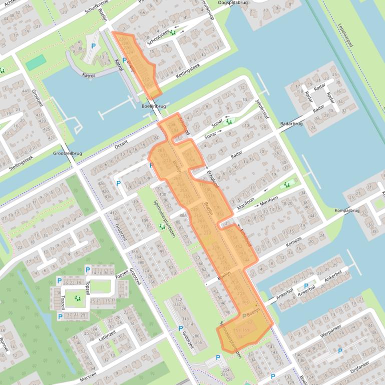 Kaart van postcodegebied 1319DP.