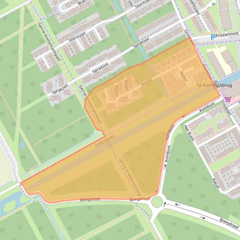 Kaart van postcodegebied 1319EA.