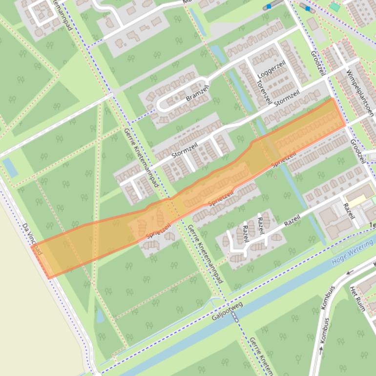 Kaart van postcodegebied 1319EC.