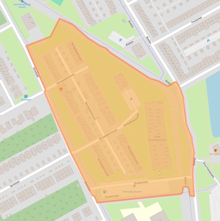 Kaart van postcodegebied 1319ED.