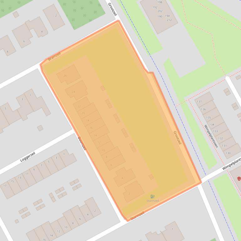 Kaart van postcodegebied 1319EG.