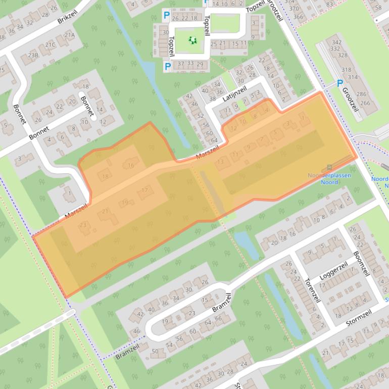 Kaart van postcodegebied 1319EH.