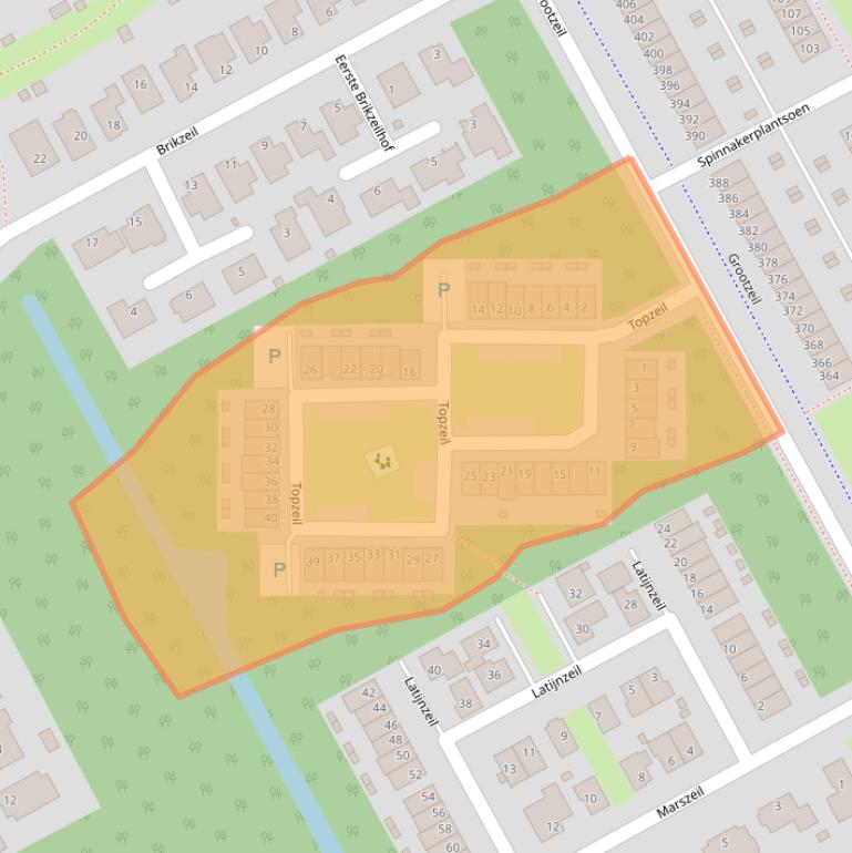 Kaart van postcodegebied 1319EJ.