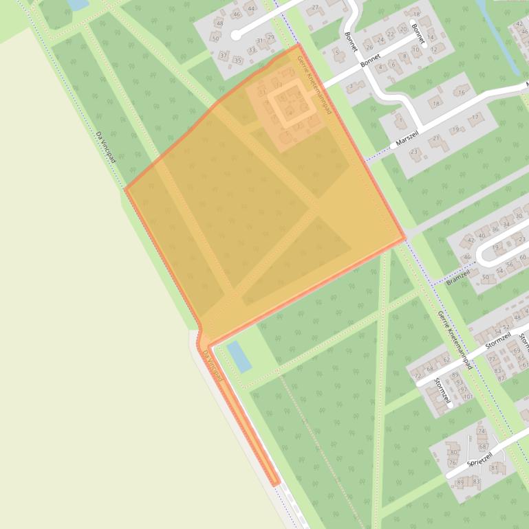 Kaart van postcodegebied 1319EL.