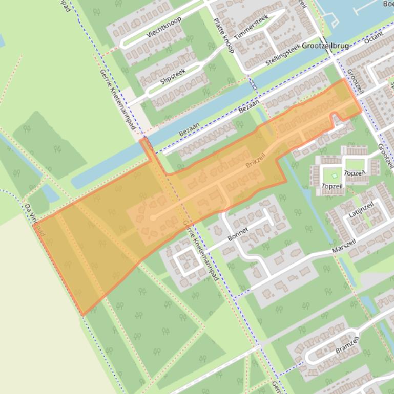 Kaart van postcodegebied 1319EM.