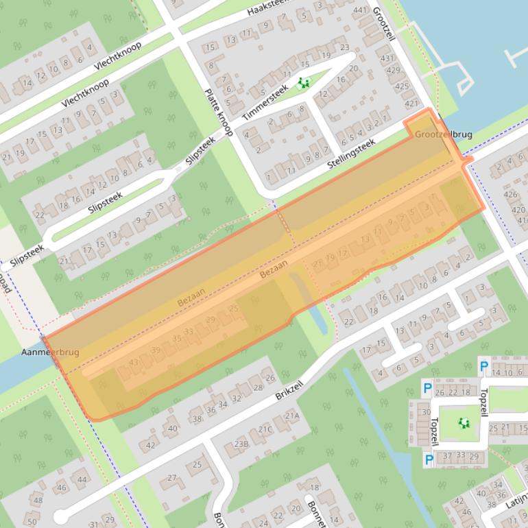 Kaart van postcodegebied 1319EP.