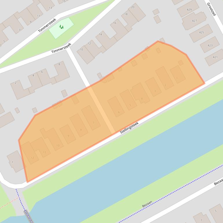 Kaart van postcodegebied 1319GP.