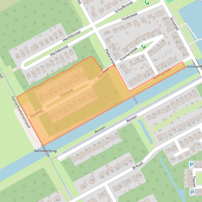 Kaart van postcodegebied 1319GV.