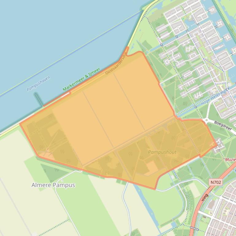 Kaart van postcodegebied 1319HA.