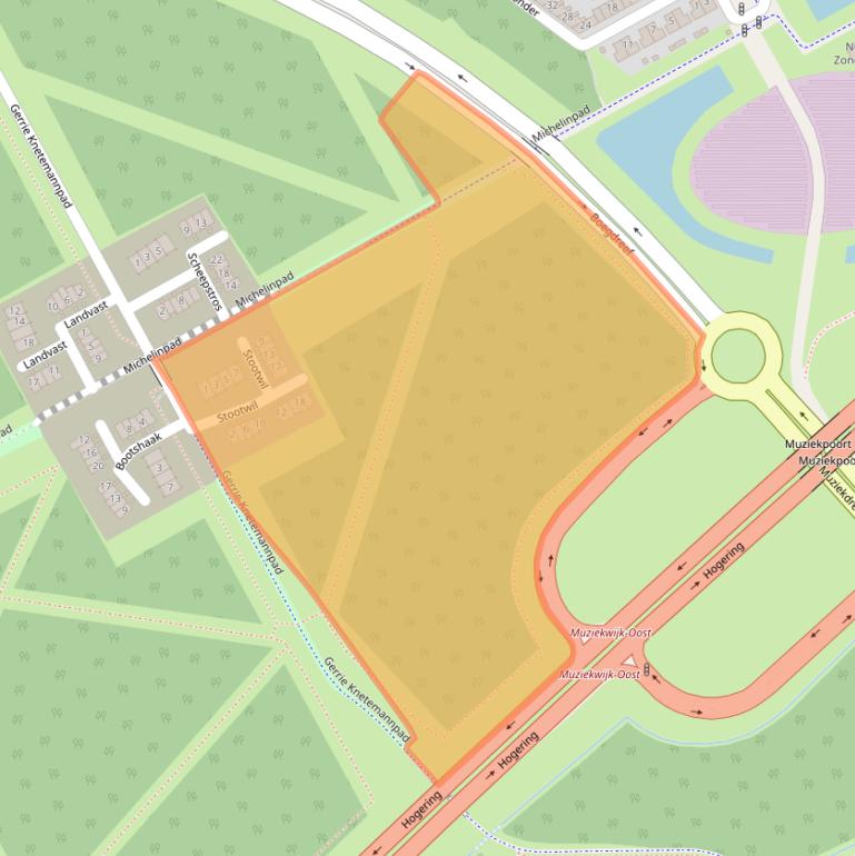 Kaart van postcodegebied 1319HC.