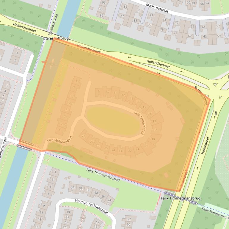 Kaart van postcodegebied 1321AA.