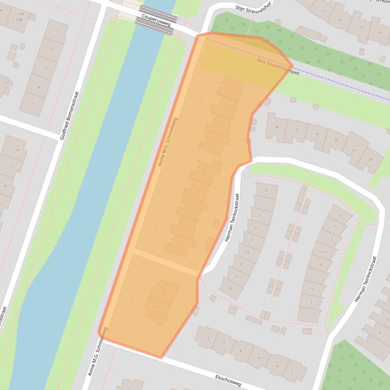 Kaart van postcodegebied 1321AB.