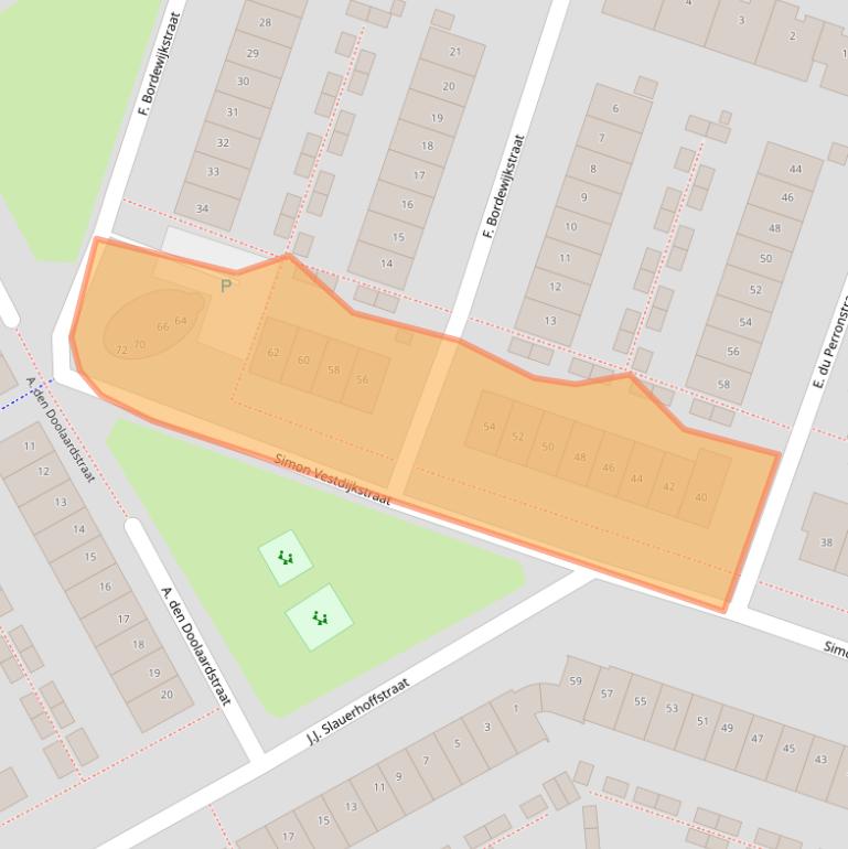 Kaart van postcodegebied 1321BT.