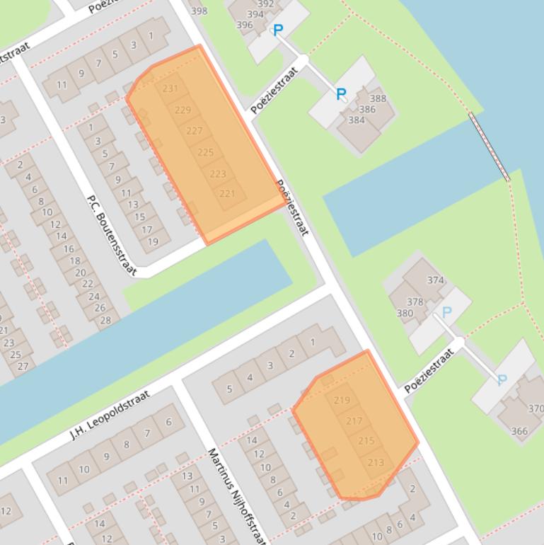 Kaart van postcodegebied 1321DN.