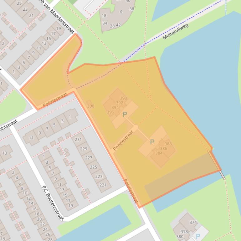 Kaart van postcodegebied 1321DR.