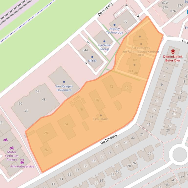 Kaart van postcodegebied 1321EH.