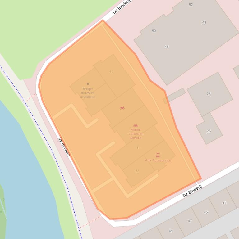 Kaart van postcodegebied 1321EJ.